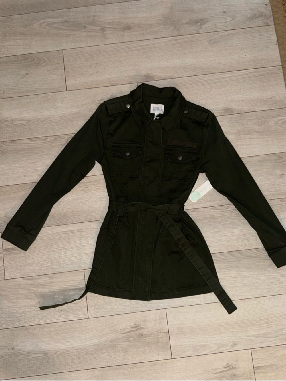 Market & Spruce Olive Utility Belted Jacket